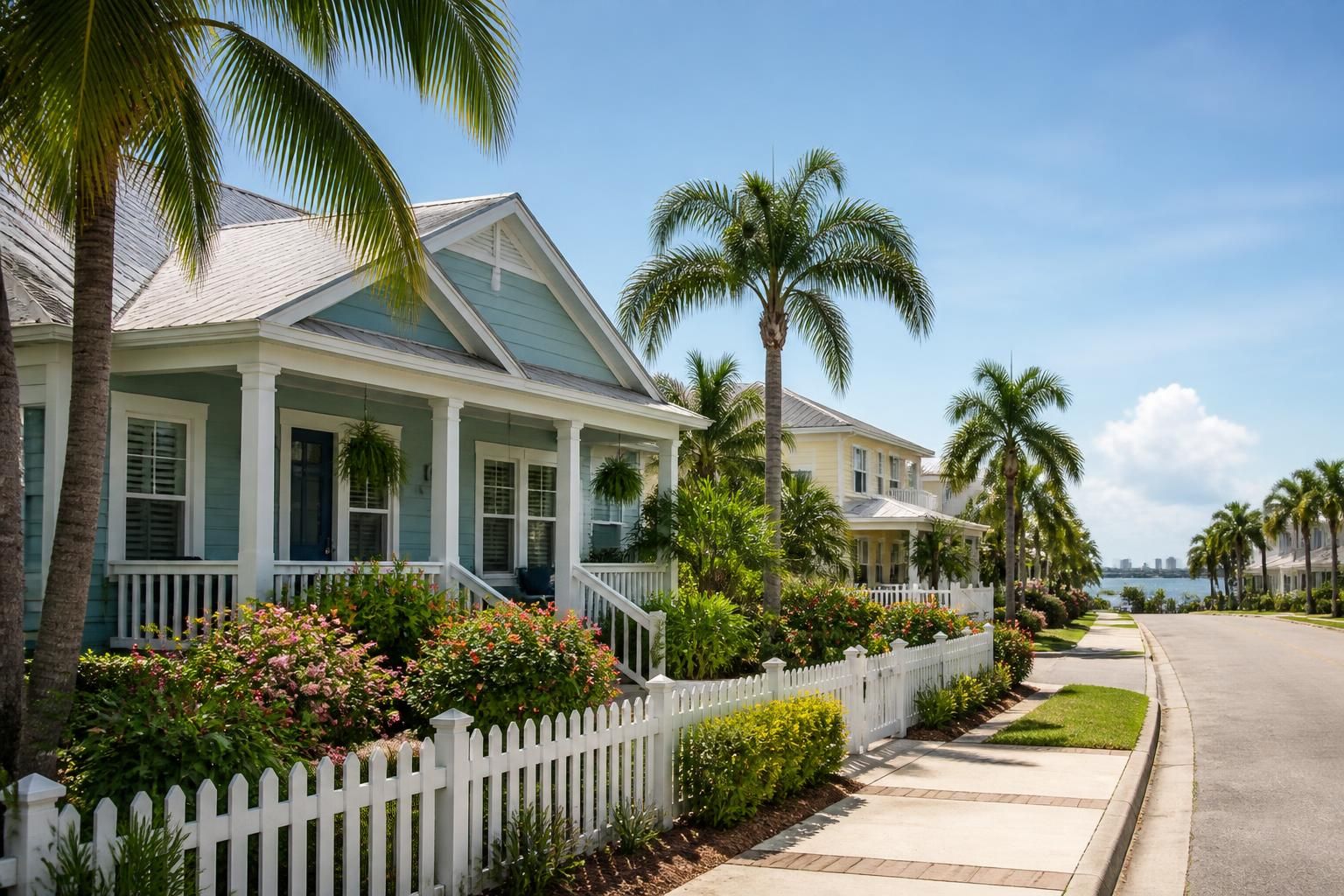A bright Clearwater neighborhood with palm trees and coastal feel.